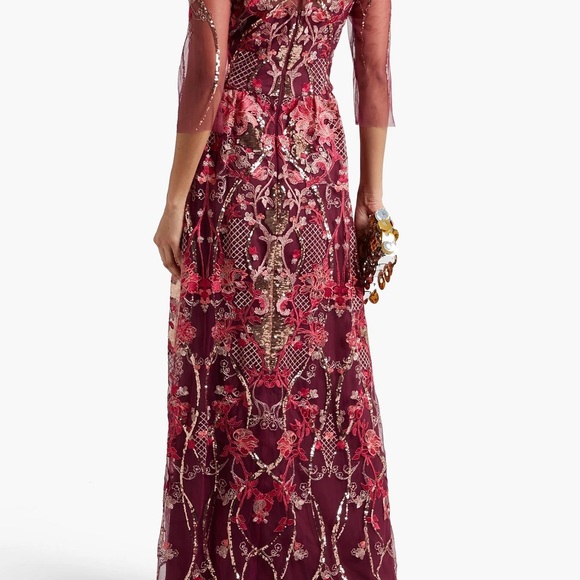 MARCHESA NOTTE
Sequin-embellished embroidered tulle gown NWT size 2 - Picture 3 of 4